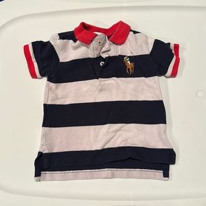 Ralph Lauren Red White Blue Striped Polo 9M